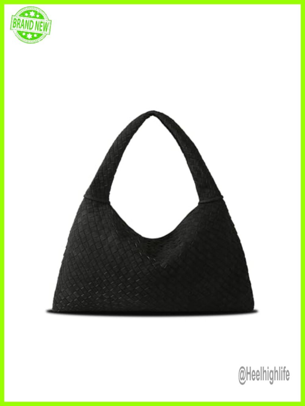 Vegan Suede Leather Woven Tote Handbag Large Slouchy Hobo Shoulder Bag